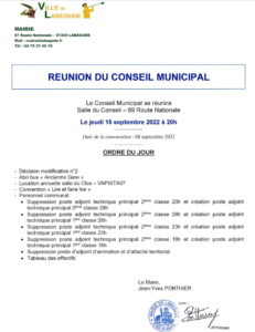 Conseil Municipal @ Salle du conseil - Labégude