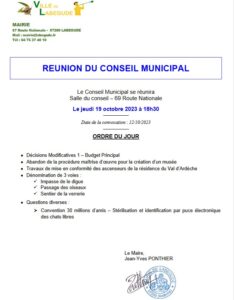 Conseil Municipal @ Salle du conseil - Labégude