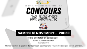 Belote du CAC @ Salle des fêtes de Labégude