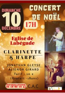 Labégude fête Noël - Concert Jonathan Gleyse