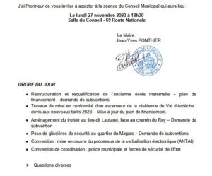 Conseil Municipal @ Salle du conseil - Labégude
