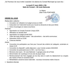 Conseil Municipal @ Salle du conseil