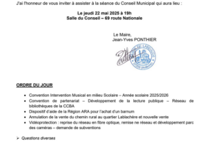 Conseil Municipal @ Salle du conseil