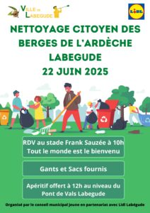 Nettoyage des berges @ Stade Franck Sauzée Labégude